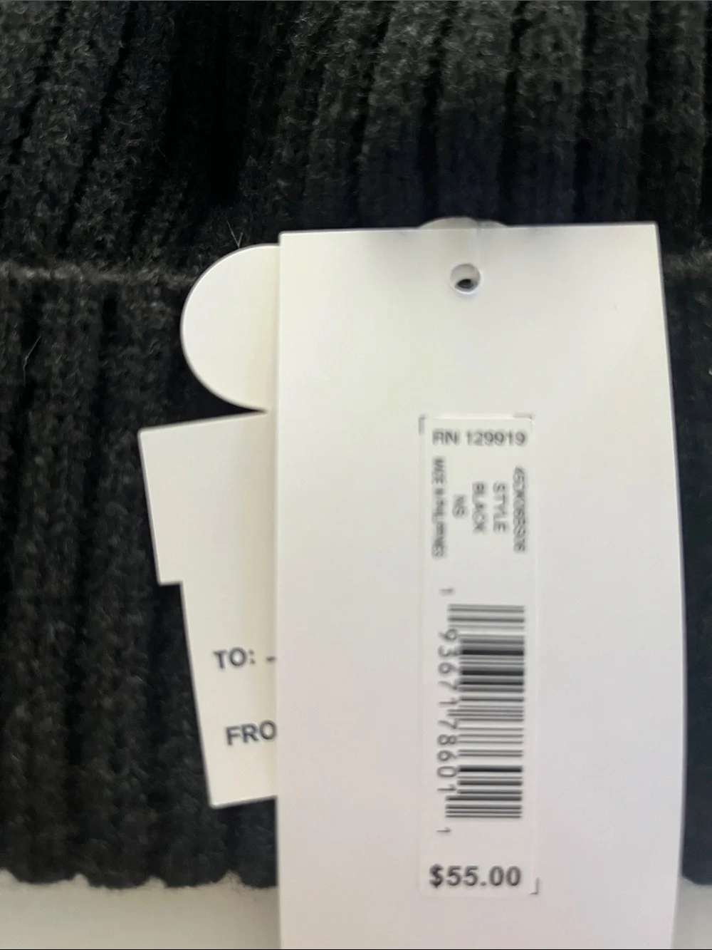 Dockers Black Ribbed Cuff  Beanie and Scarf